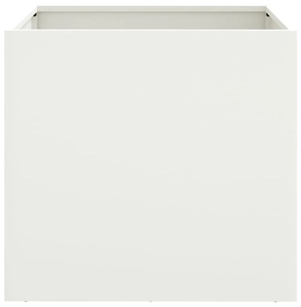 Ζαρντινιέρες 2 τεμ. Λευκές 42x40x39εκ. από Χάλυβα Ψυχρής Έλασης - Λευκό