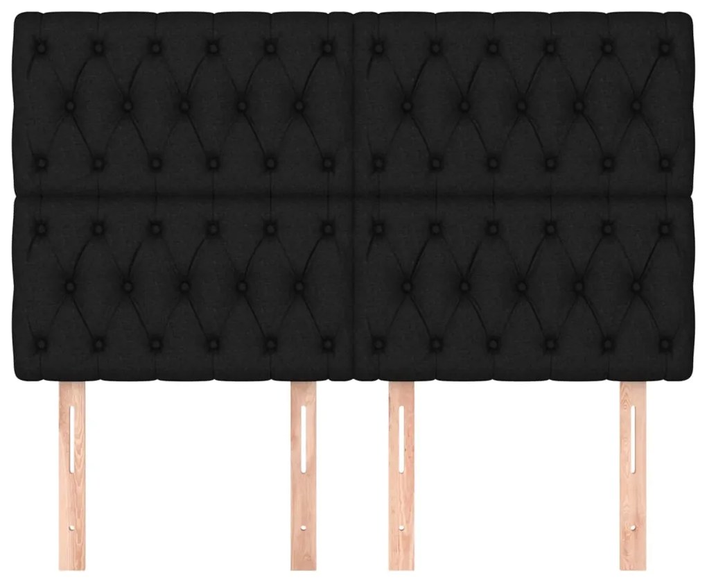 vidaXL Κεφαλάρι Κρεβατιού Μαύρο 160x7x118/128 εκ. Ύφασμα