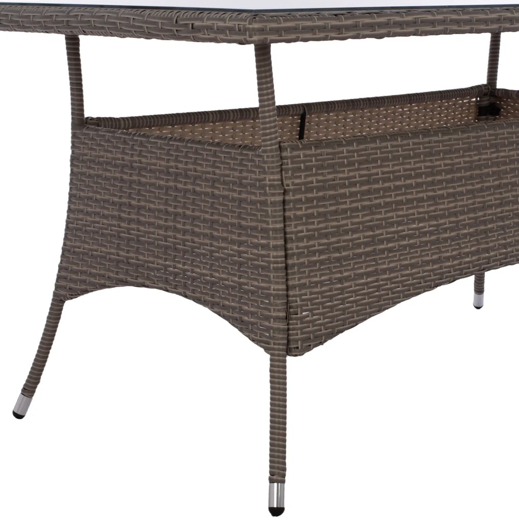 ΤΡΑΠΕΖΙ ΜΕΤΑΛΛΙΚΟ MINSK RATTAN ΓΚΡΙ HM5507.01 150x90x75Υ εκ. - 0602995 - HM5507.01