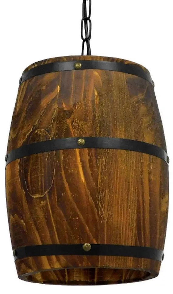 Φωτιστικό Οροφής Barrel 00890 1xΕ27 Φ22xY29cm Natural Dark-Brown GloboStar