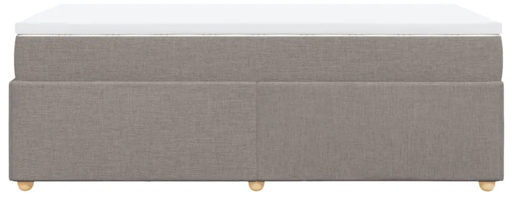 Κρεβάτι Boxspring με Στρώμα Taupe 100 x 200 εκ. Υφασμάτινο - Μπεζ-Γκρι