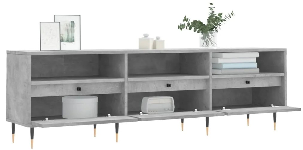 vidaXL Έπιπλο Τηλεόρασης Γκρι Σκυρ. 150x30x44,5 εκ. Επεξ. Ξύλο