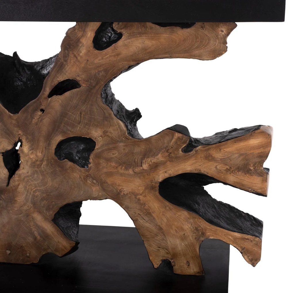 Κονσόλα C9356 απο Μασίφ Ξύλο TEAK Φυσικό - Μαύρο 150x40x80Yεκ. 150x40x80 εκ.
