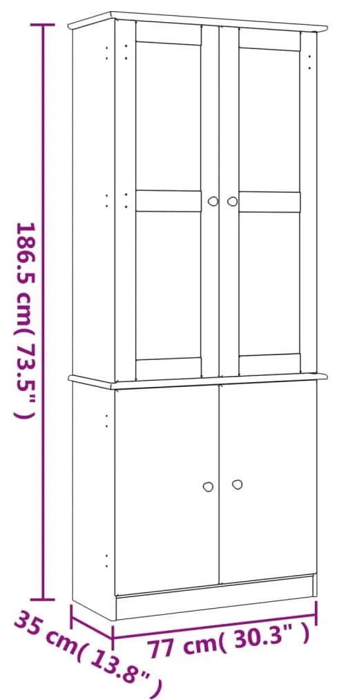 ΒΙΤΡΙΝΑ ΓΥΑΛΙΝΗ ALTA 77 X 35 X 186,5 ΕΚ. ΑΠΟ ΜΑΣΙΦ ΞΥΛΟ ΠΕΥΚΟΥ 353949