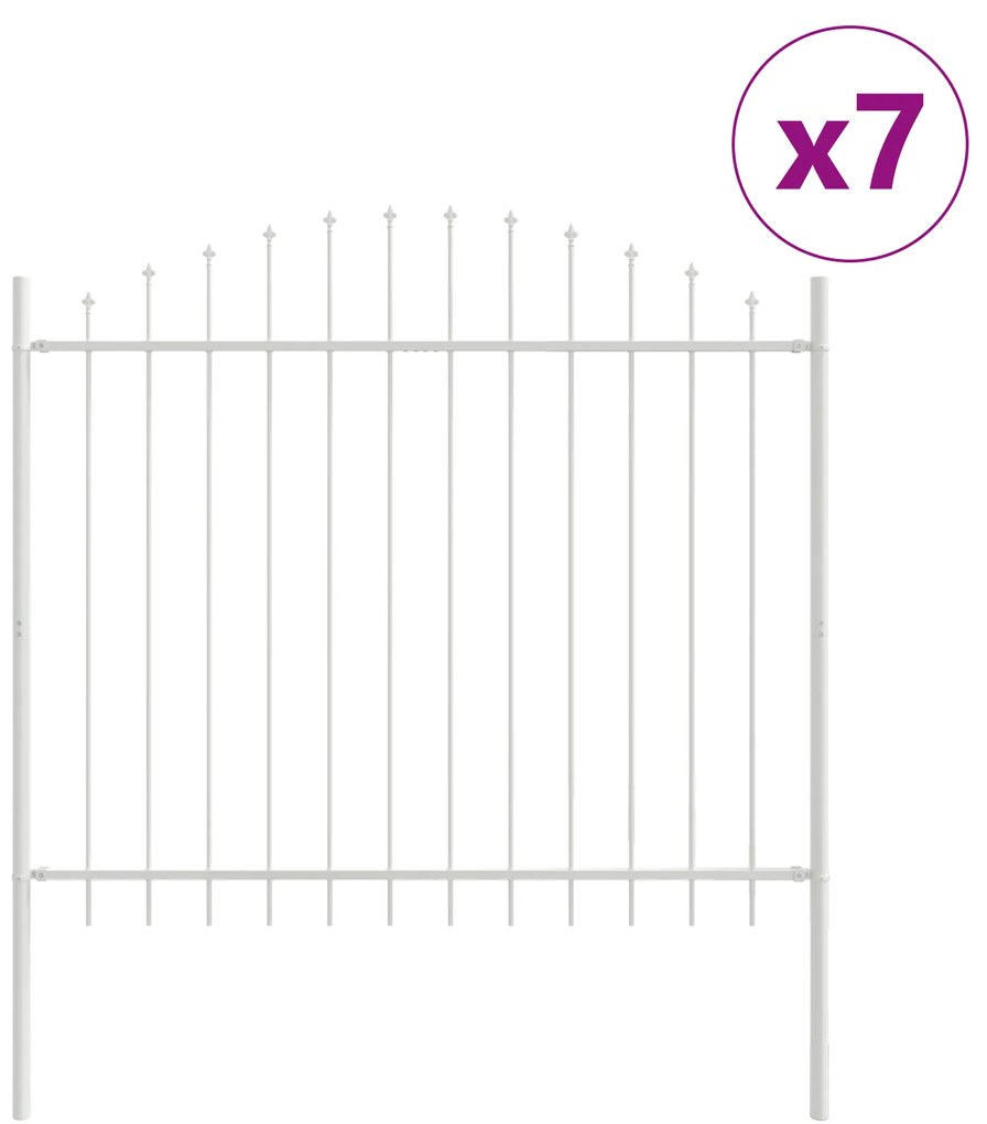 vidaXL Φράχτης Κήπου  με Λευκό Στεφάνι 11,9x1,5 μ Χάλυβα
