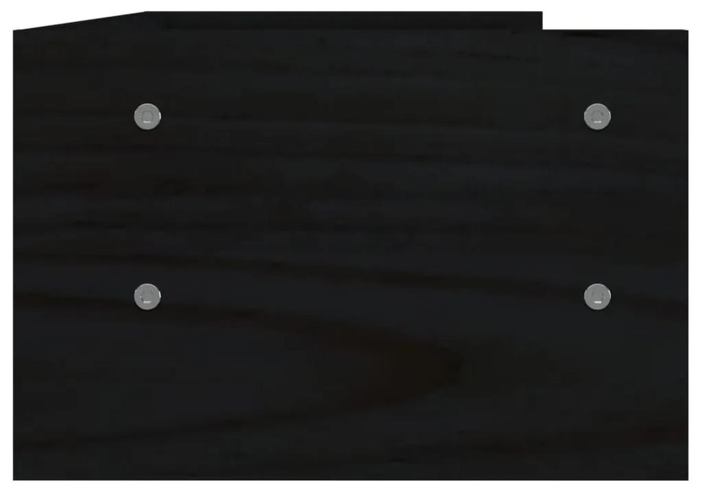 Βάση Οθόνης Μαύρη 50x24x16 εκ. από Μασίφ Ξύλο Πεύκου - Μαύρο