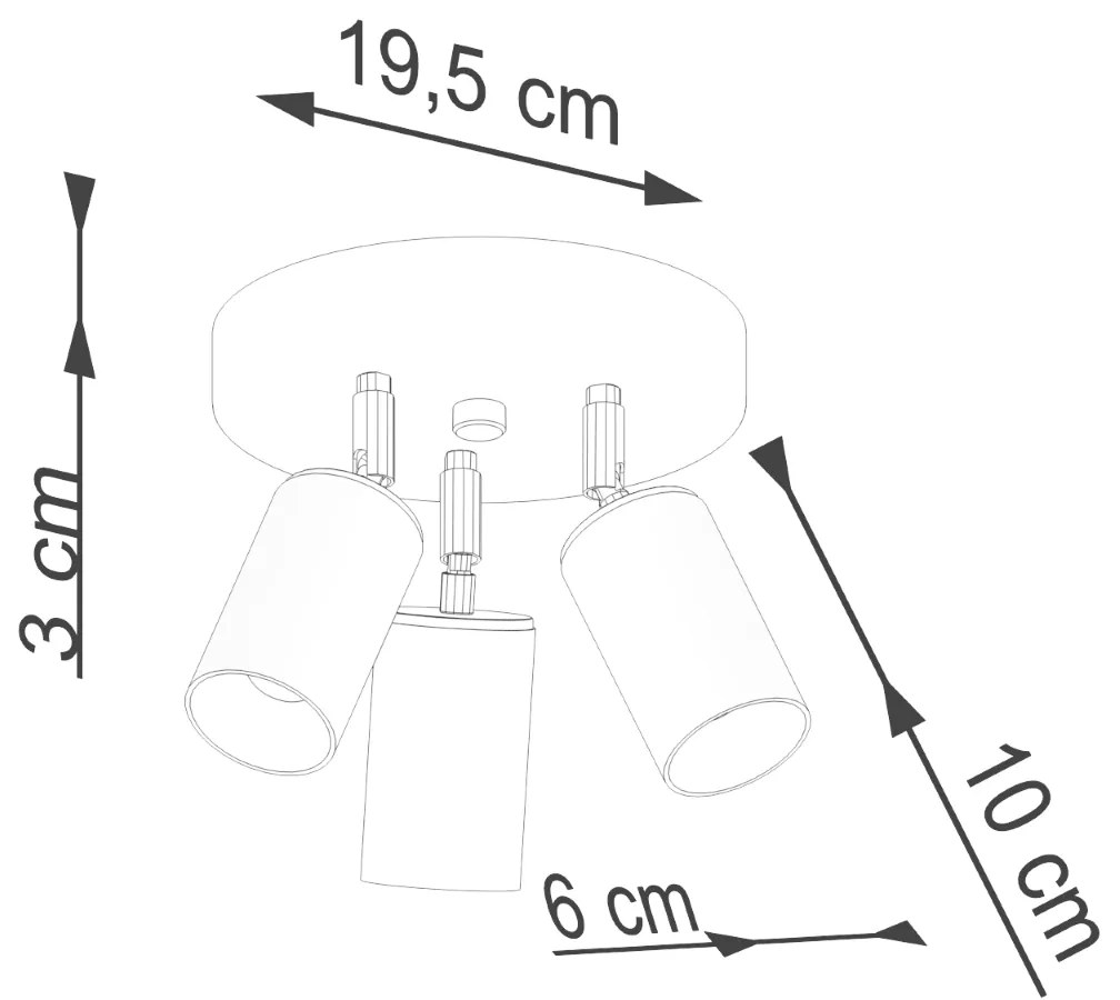 Φωτιστικό οροφής WINX 3P μαύρο/χαλκού,ατσάλι,3xmax 10W LED