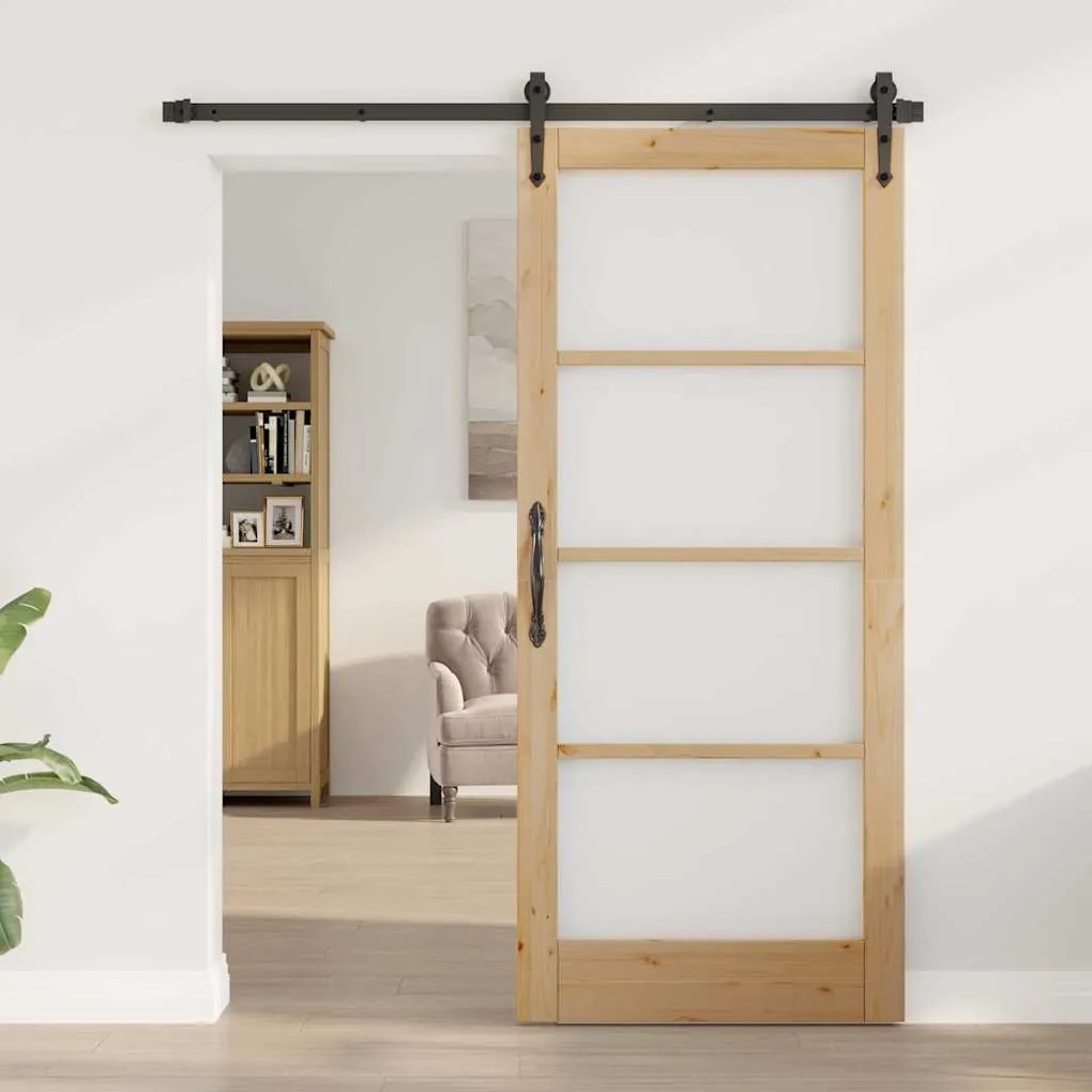vidaXL Εσωτερική Πόρτα με Γυαλί ORKDAL Καφέ 86 x 198.5 cm