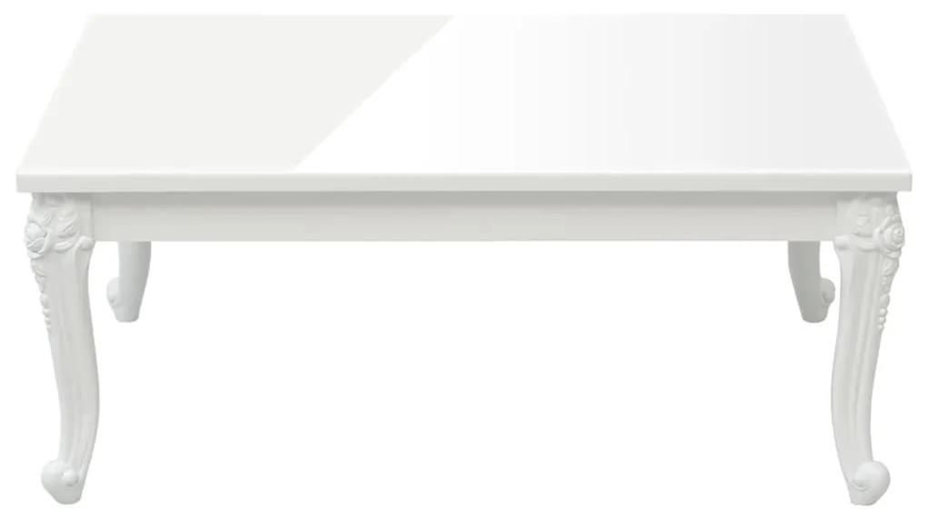 Τραπεζάκι Σαλονιού Γυαλ. Λευκό 100 x 50 x 42 εκ. Επεξεργ. Ξύλο - Λευκό