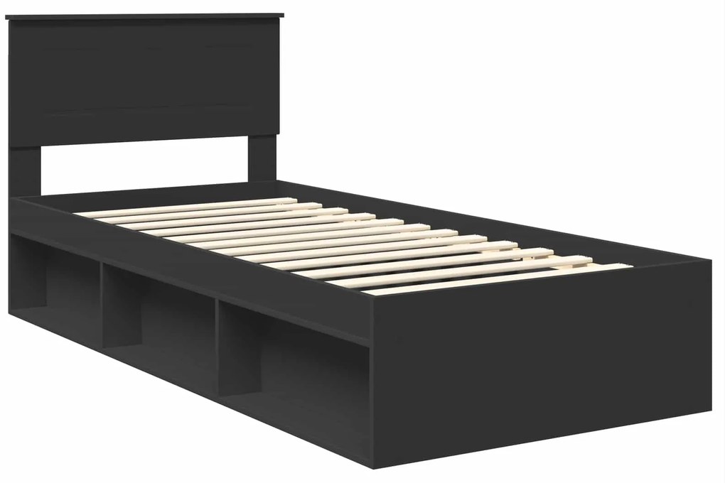 vidaXL Σκελετός Κρεβατιού Μαύρο 100 x 200 cm Επεξεργασμένο ξύλο