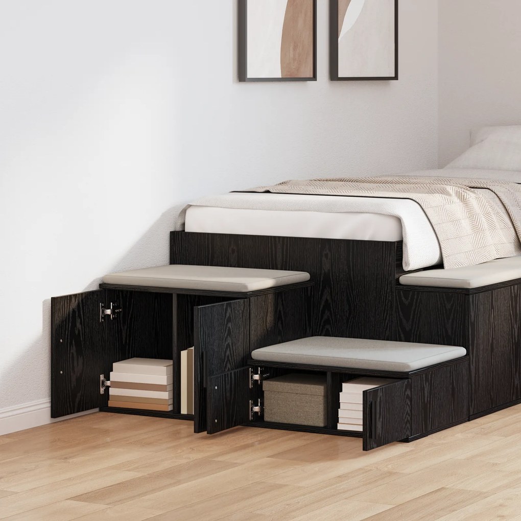 vidaXL Ντουλάπα Αποθήκευσης Μαύρη 127x41x40 εκ. Επεξεργασμένο ξύλο