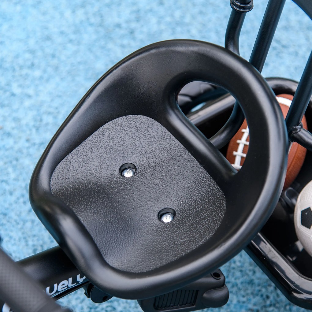 Τρίκυκλο ποδήλατο HOMCOM 6-σε-1 με λαβή ώθησης, τέντα, ζώνη, καλάθι αποθήκευσης, για 1-5 ετών, σκούρο μπλε