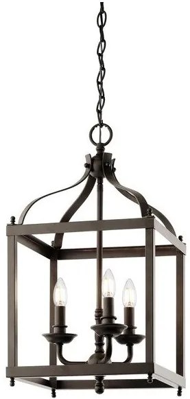 Κρεμαστό Φωτιστικό Οροφής 3xE14 60W IP20 Larkin Elstead Lighting KL-LARKIN-P-M-OZ Μπρονζέ
