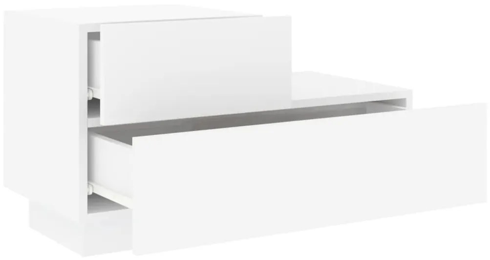 vidaXL Κομοδίνο με Φώτα LED Λευκό 70 x 36 x 40,5 εκ.