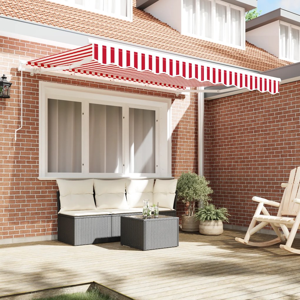 vidaXL Σκηνίτσα Αναδιπλούμενη Κόκκινο, Λευκό 350 x 200 cm