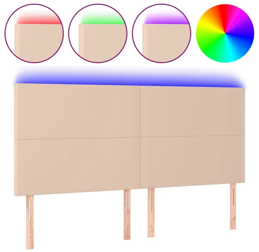 vidaXL Κεφαλάρι Κρεβατιού LED Καπουτσίνο 180x5x118/128 εκ