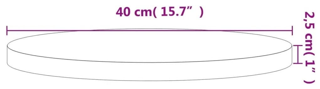 vidaXL Επιφάνεια Τραπεζιού Στρογγυλή Ø40x2,5 εκ. Μασίφ Ξύλο Οξιάς