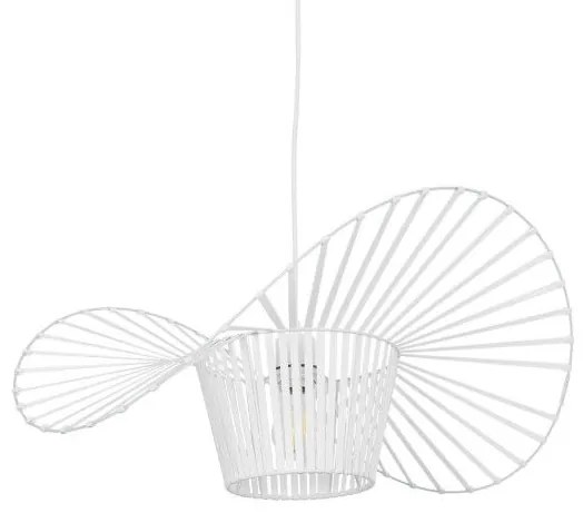 LUMINOVA 61465 Μοντέρνο Κρεμαστό Φωτιστικό Πλέγμα Μονόφωτο 1 x E27 IP20 Λευκό Σχοινί με Λευκό Σύρμα-Μ65 x Π65 x Υ25cm Globostar 61465 Λευκό
