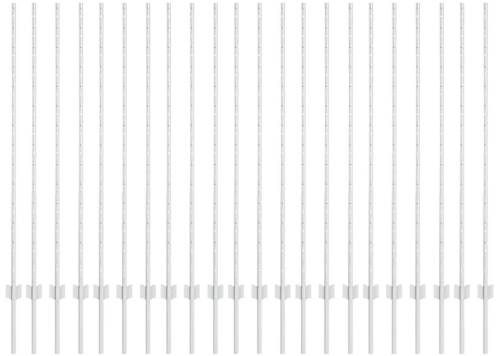vidaXL Πό posts φράχτη 44 pcs Ασημί Γαλβανισμένος χάλυβας