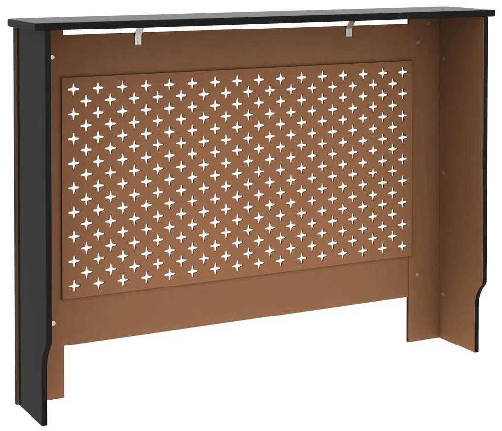 vidaXL Κάλυμμα Καλοριφέρ Μαύρο 112 x 19 x 81,5 εκ. από MDF