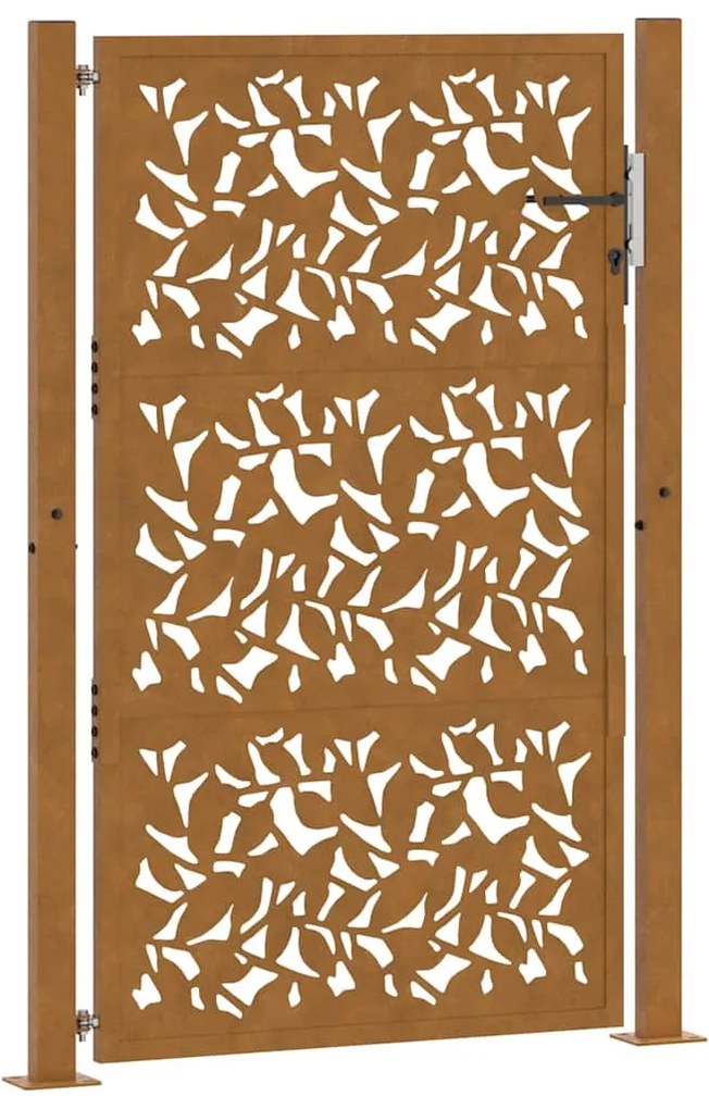 vidaXL Πύλη κήπου 105x155 cm από χάλυβα με φύλλα καιρικές συνθήκες