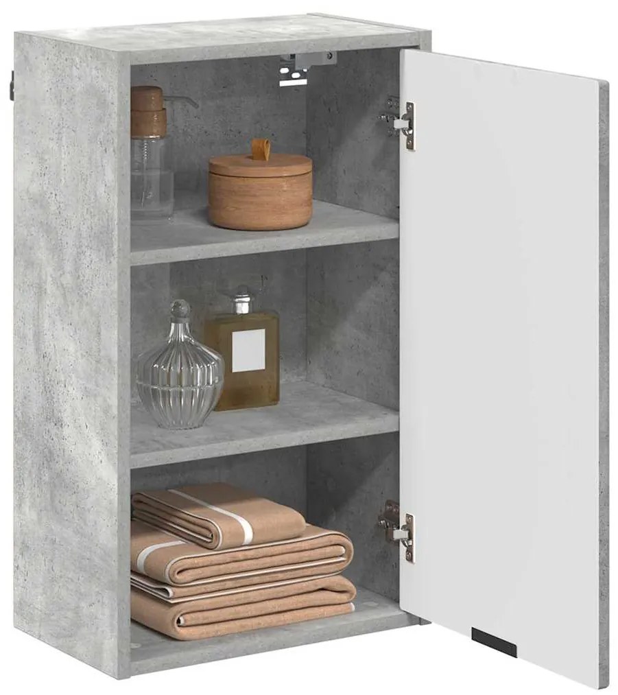 vidaXL Ντουλάπι Μπάνιου Επιτοίχιο Σκυρόδεμα Γκρι 39 x 23,5 x 65 εκ.