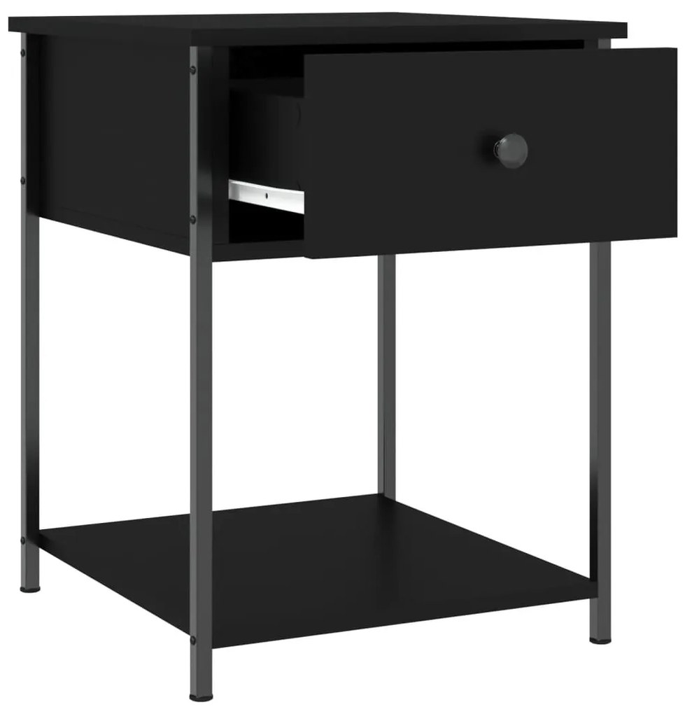 vidaXL Κομοδίνα 2 τεμ. Μαύρα 44 x 45 x 58 εκ. από Επεξεργασμένο Ξύλο