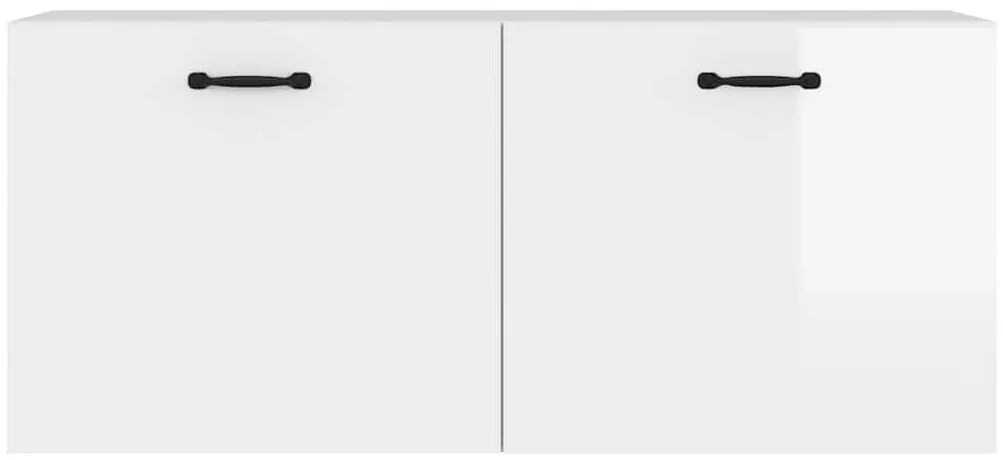 vidaXL Ντουλάπι Τοίχου Γυαλιστερό Λευκό 80x36,5x35 εκ. Επεξεργ. Ξύλο