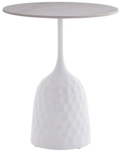 Βοηθητικό τραπέζι Kousien Inart λευκό sintered stone Φ50x60εκ 101-000098 101-000098 Λευκό