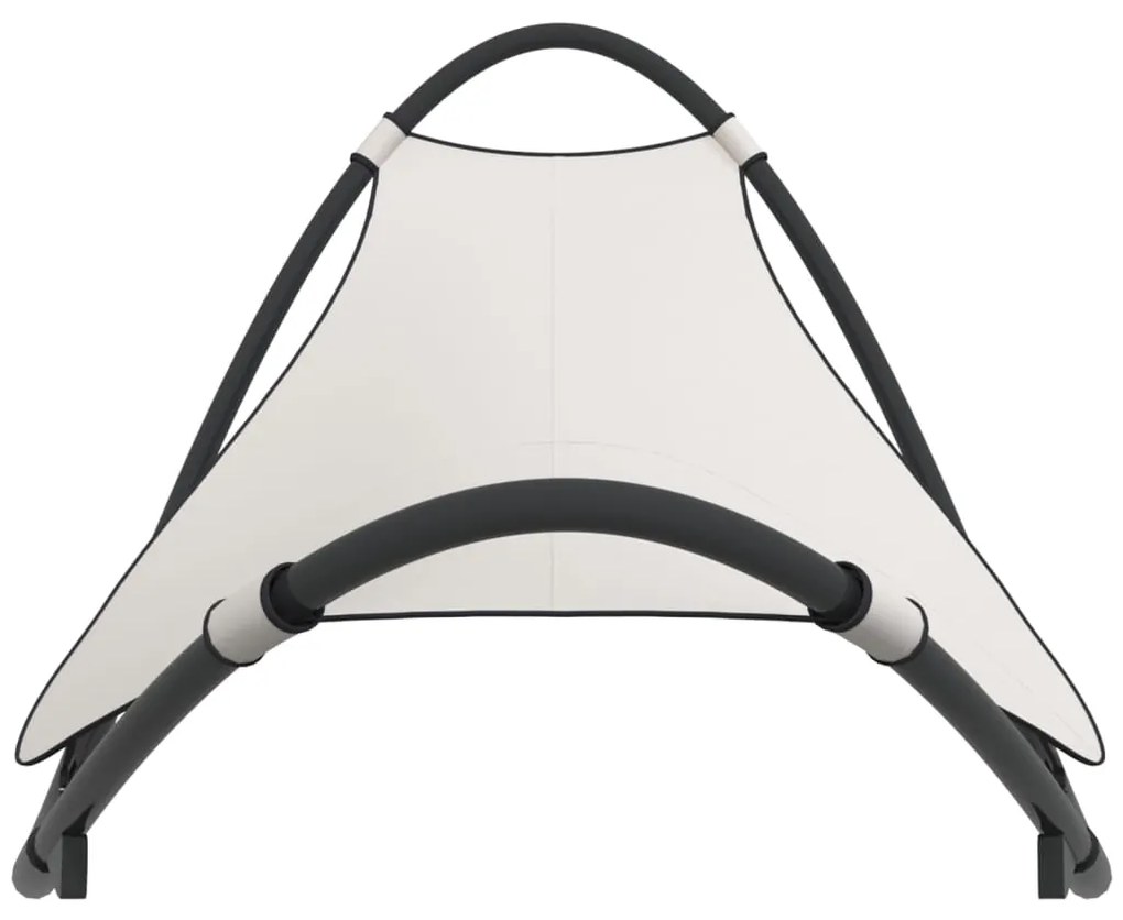 vidaXL Ξαπλώστρα Κουνιστή με Ροδάκια Κρεμ Ατσάλι & Ύφασμα Textilene