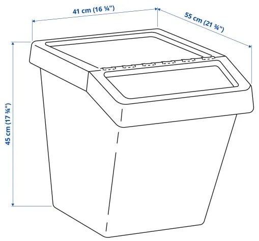 SORTERA κάδος διαλογής απορριμάτων με καπάκι, 60 l 702.558.99