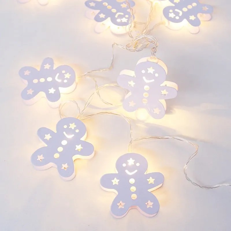 LED λαμπάκια σε σειρά Metal gingerbread  (10 τεμάχια)