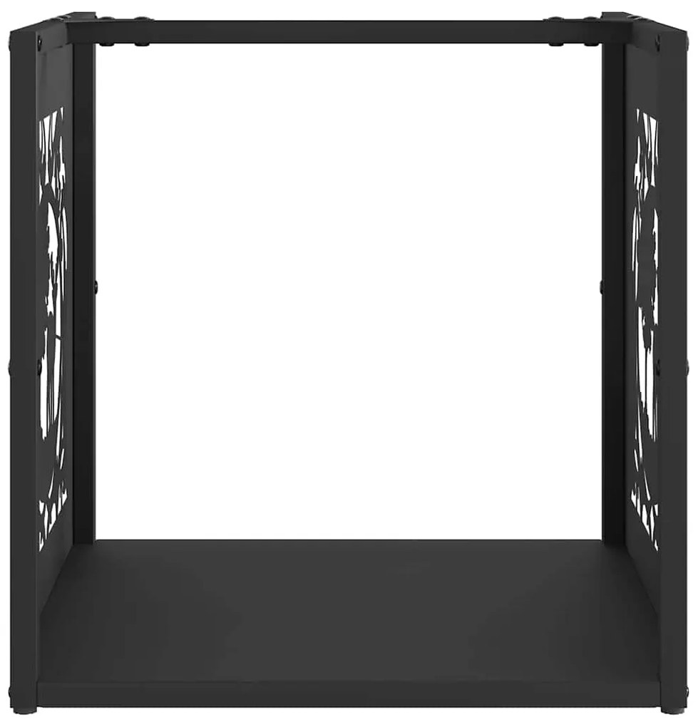 vidaXL Ράφι Καυσόξυλων Μαύρο 40x40x40 εκ. Χάλυβας ψυχρής έλασης