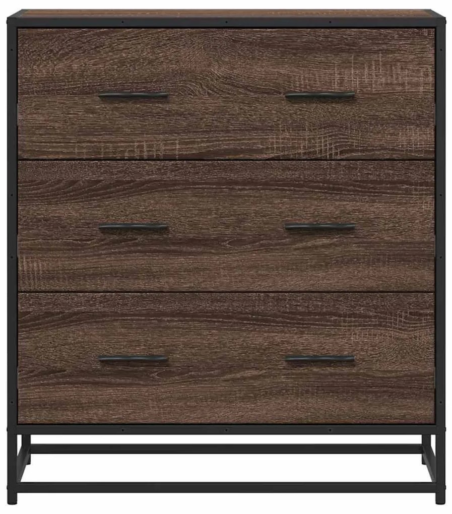 Sideboard καφέ δρυς 68x35x76 cm Κατασκευασμένο ξύλο και μέταλλο - Καφέ