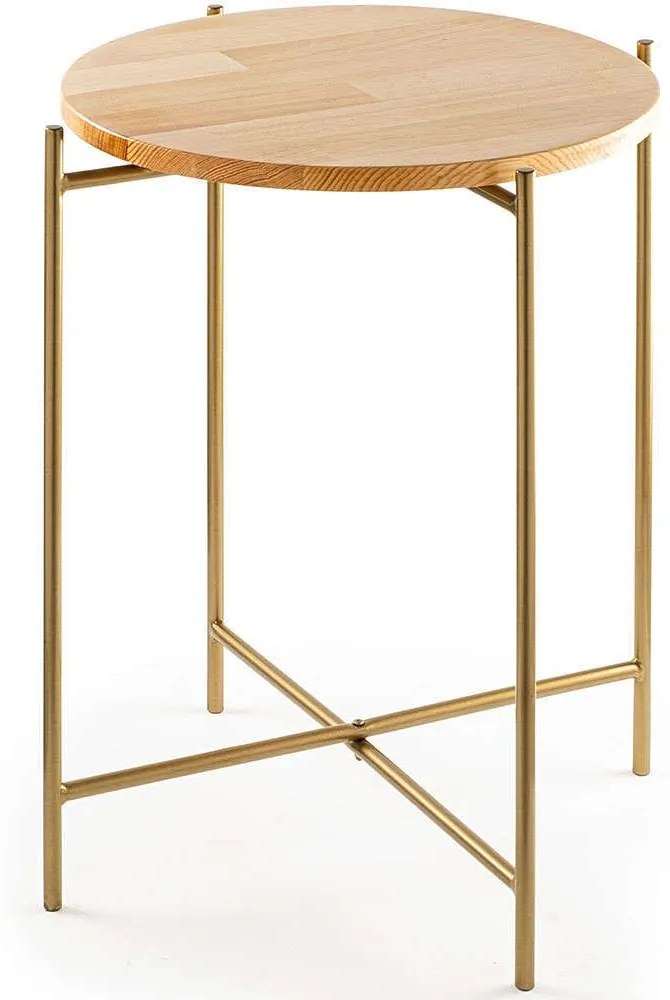 Τραπεζάκι Βοηθητικό 247HFM1145 46x46x56cm Natural-Gold