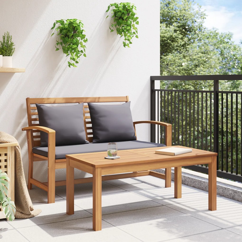 vidaXL Παγκάκι κήπου Φυσικό 110 x 64 x 76.5 εκ Μασίφ ξύλο teak