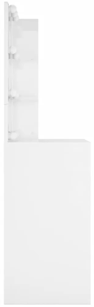 vidaXL Μπουντουάρ με LED Γυαλιστερό Λευκό 60x40x140 εκ.