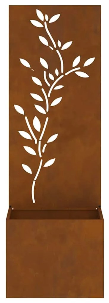 vidaXL Γλάστρα Κήπου με Διακοσμητική Πάνελ Σκ rusty 50 x 140 cm