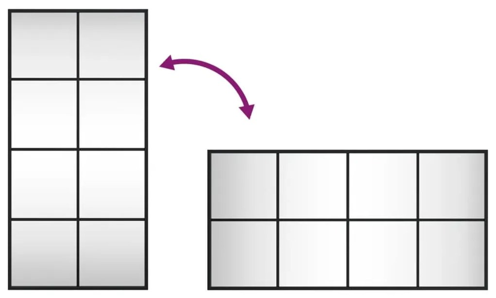 vidaXL Καθρέφτης Ορθογώνιος Μαύρος 40 x 80 εκ. από Σίδερο