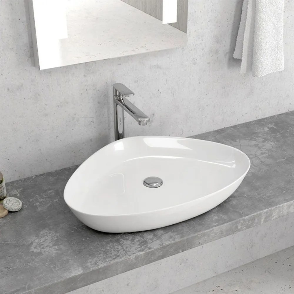 Νιπτήρας Επικαθήμενος LT 1131 59x41x10cm White Karag Πορσελάνη