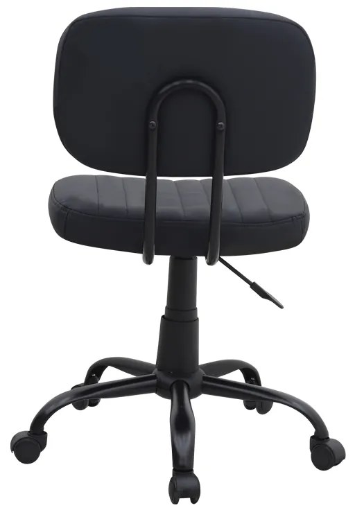 Καρέκλα γραφείου Romano Megapap από τεχνόδερμα χρώμα μαύρο 46x53x79/86εκ.