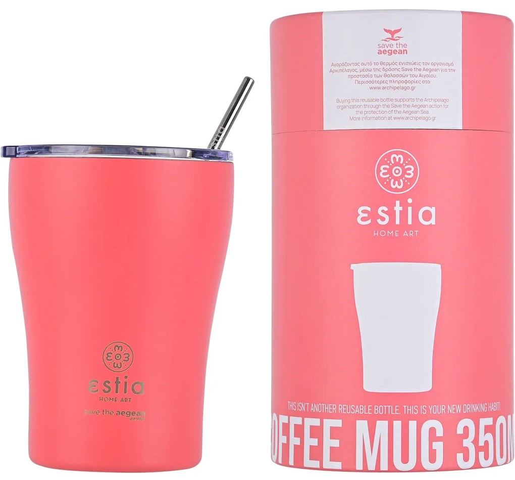Ποτήρι Θερμός 350ml Estia Save The Aegean Fusion Coral 01-12199