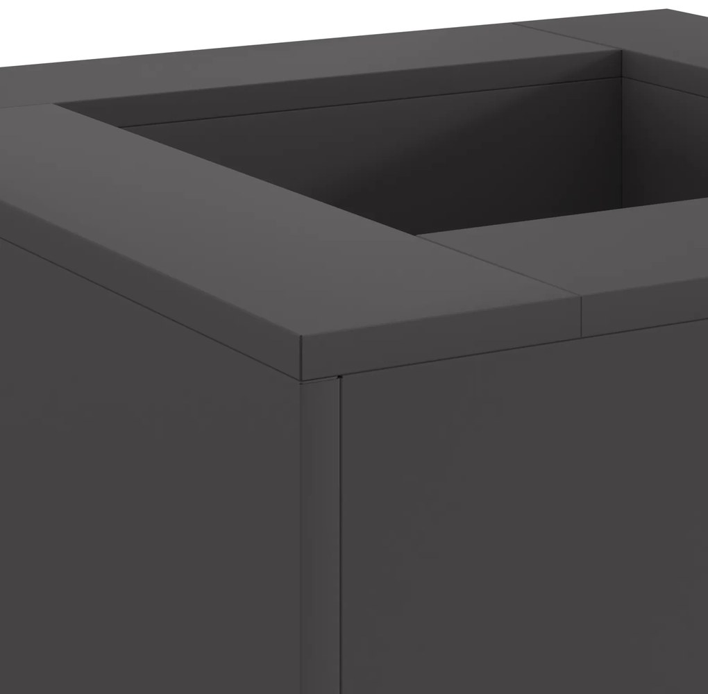 vidaXL Τζάκι Γωνιακό Μαύρο 60x60x30 εκ. Ατσάλι