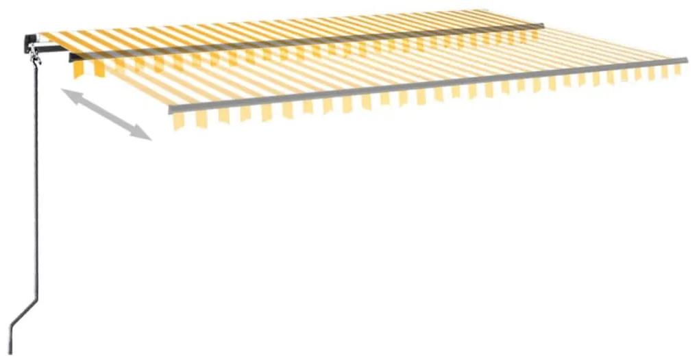 vidaXL Τέντα Συρόμενη Χειροκίνητη Kίτρινο / Λευκό 500 x 300 εκ.