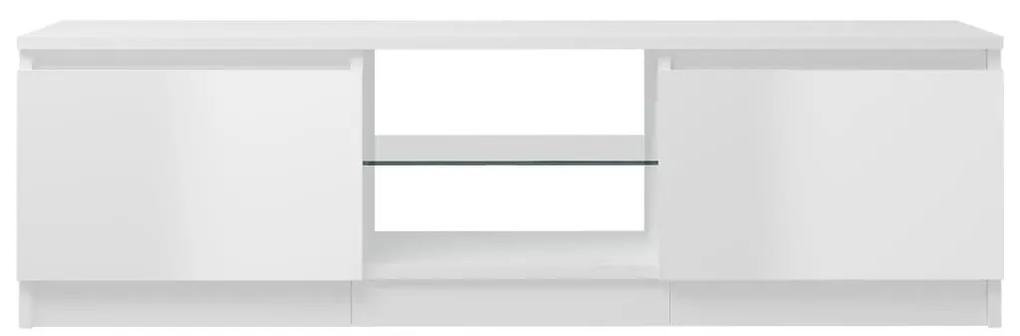 Έπιπλο Τηλεόρασης με LED Γυαλιστερό Λευκό 120 x 30 x 35,5 εκ. - Λευκό