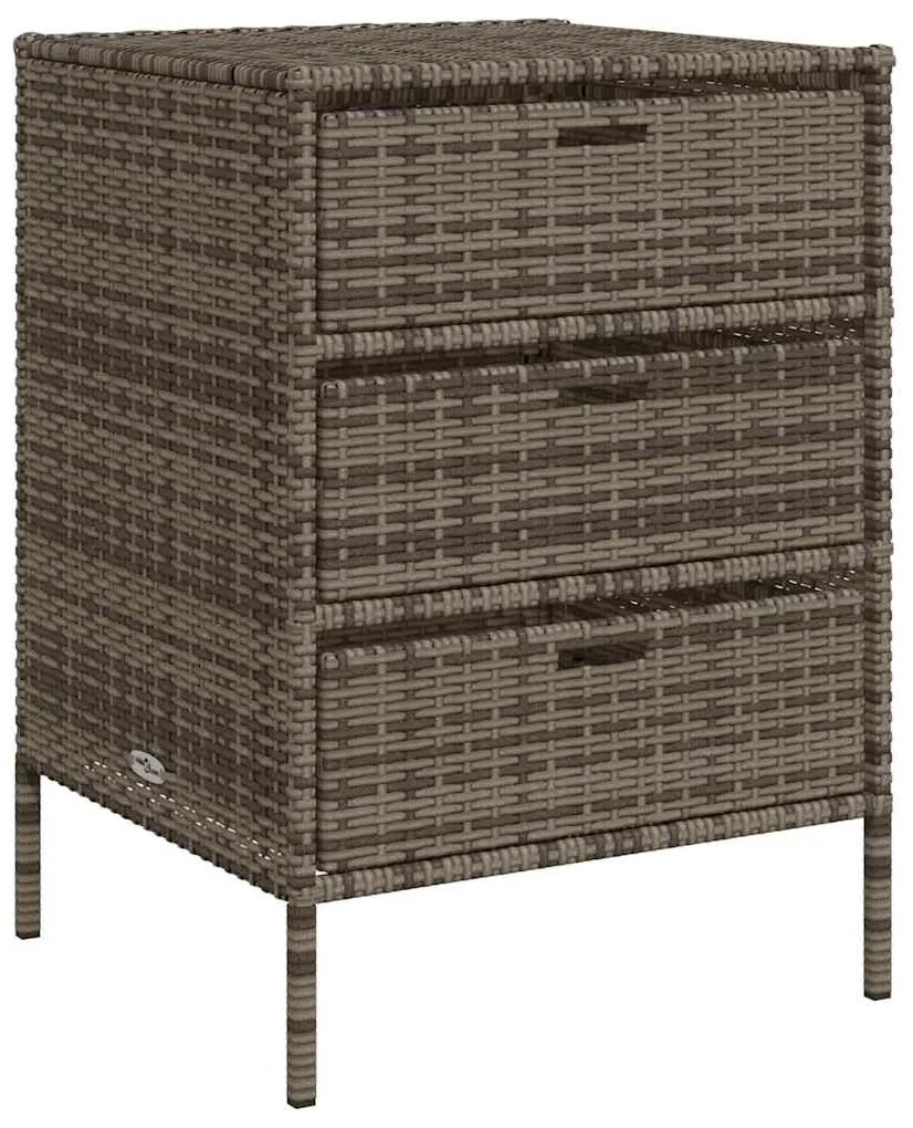 vidaXL Ντουλάπι Αποθήκευσης Κήπου Γκρι 55x59x80 εκ. Συνθετικό Ρατάν