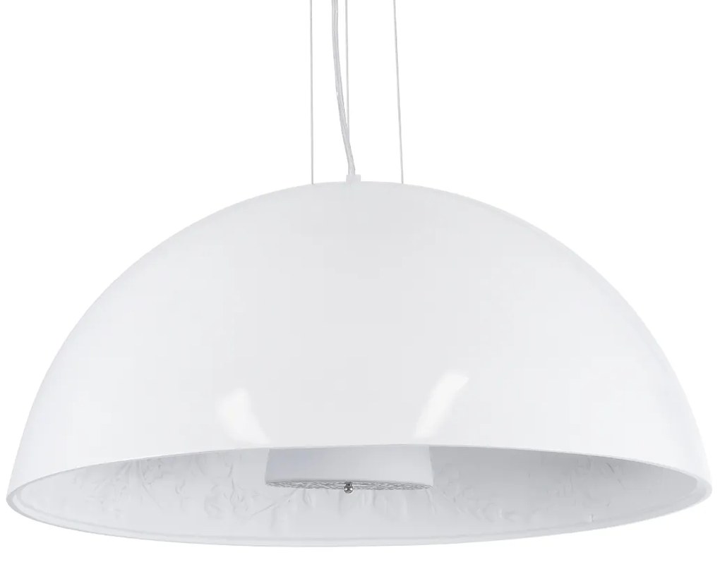 GloboStar® SERENIA WHITE 01271 Μοντέρνο Κρεμαστό Φωτιστικό Οροφής Μονόφωτο Λευκό Γύψινο Καμπάνα Φ60 x Y30cm