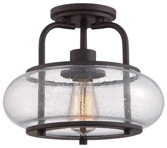 Πλαφονιέρα Φωτιστικό Οροφής 1xE27 Ύψος 25cm Trilogy Elstead Lighting-QZ-TRILOGY-SF-S-Μπρονζέ QZ-TRILOGY-SF-S