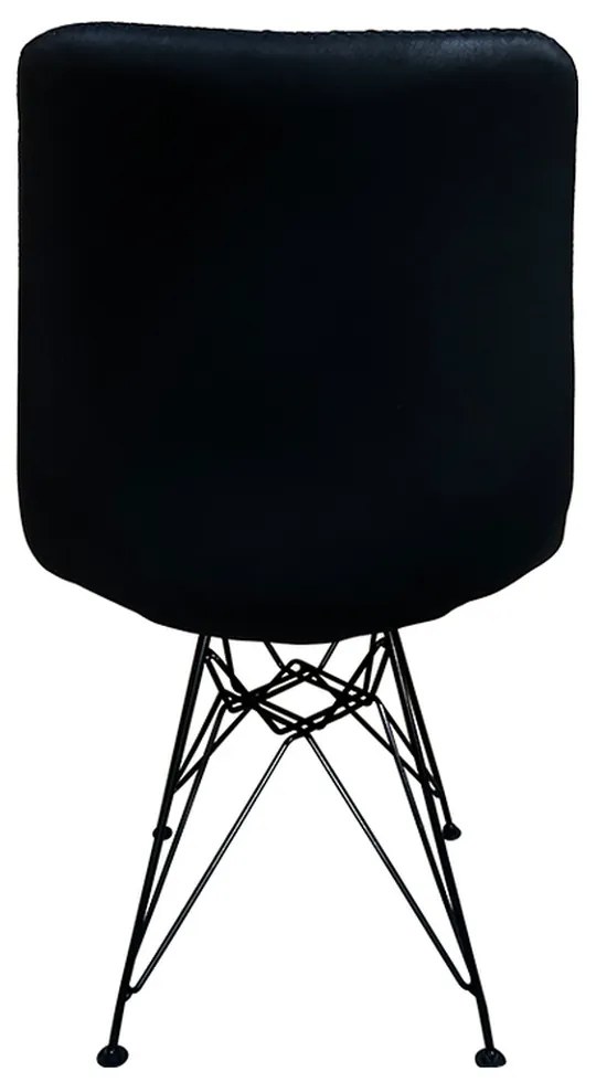 Καρέκλα Τραπεζαρίας ArteLibre SELVA Vintage Μαύρο PU/Μέταλλο 43x57x81cm