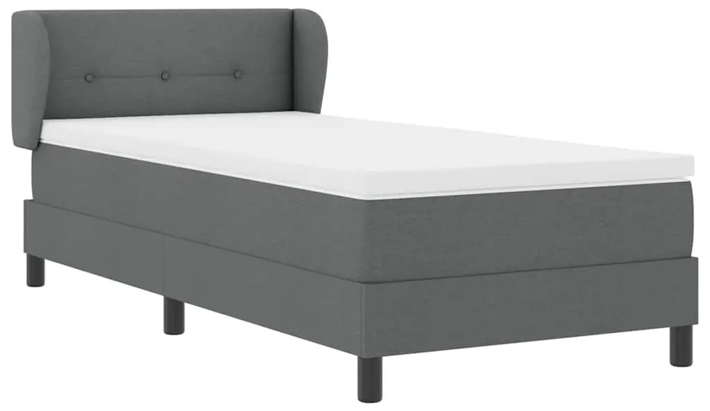 vidaXL Κρεβάτι box spring με στρώμα Σκούρο γκρι 80 x 200 cm ύφασμα